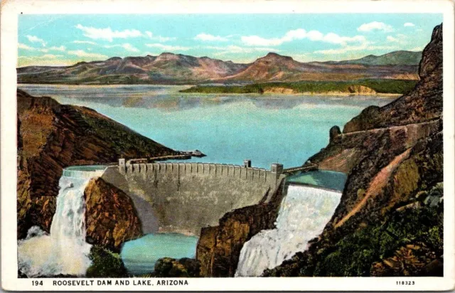 Postcard Roosevelt Dam Lake Phoenix Arizona