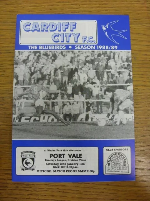 28/01/1989 Cardiff City v Port Vale  . Thanks for viewing this item, purchase wi