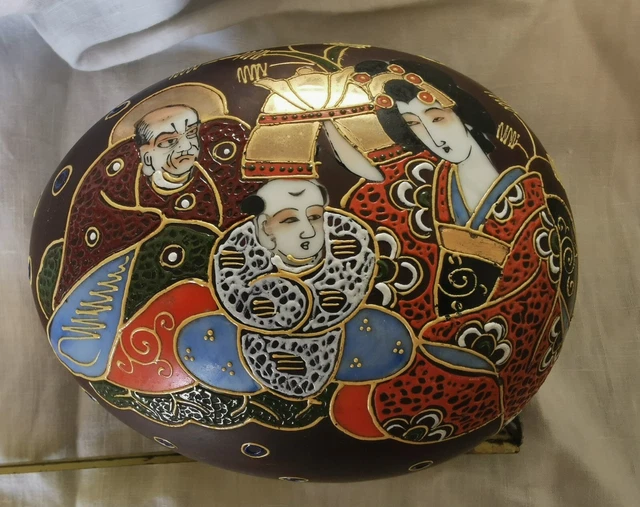 Rare Boite, Gros Oeuf De Paques, Bonbonnière.... Japon Satsuma