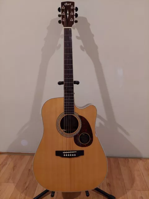 Cort MR-710F Solid Spruce Top Dreadnought Acoustic Electric Guitar with Cutaway