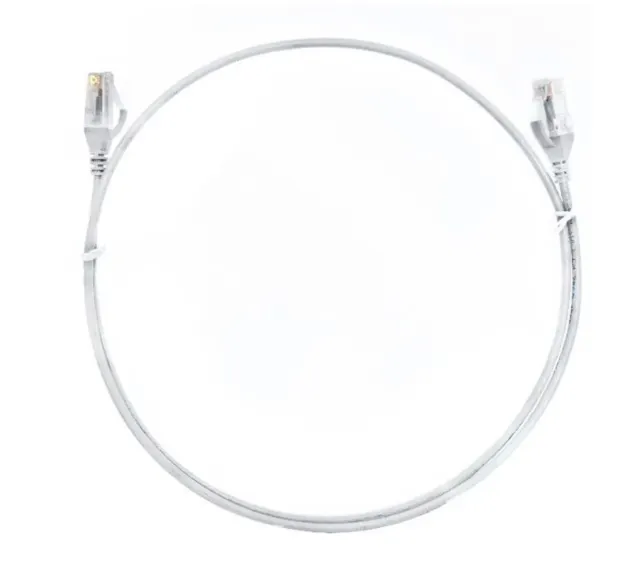 8ware CAT6 Ultra Thin Slim Cable 2m / 200cm - White Color Premium RJ45 Ethern...