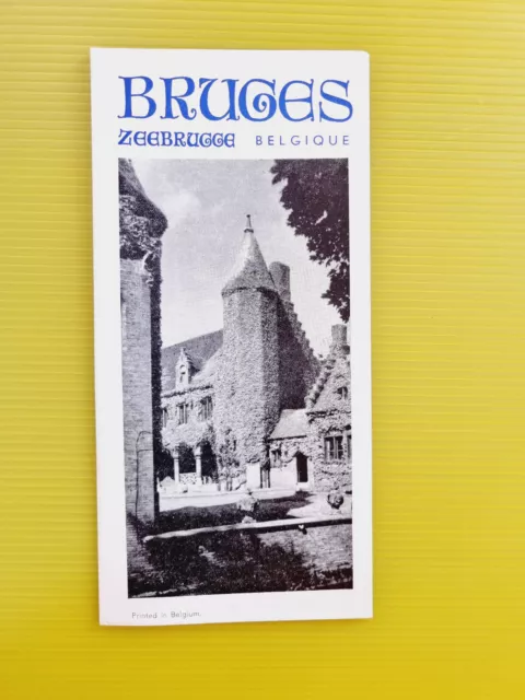 Bruges Zeebrugge Belgique Vintage 50s Leaflet Guide Travel Horoscope Info Map