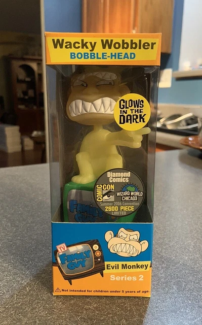 Funko Wacky Wobbler Family Guy Evil Monkey Ser 2 Bobble-Head Glows In Dark /2500 Funko Wacky Wobbler Family Guy Evil Monkey Ser 2 Bobble-Head Glows In Dark /2500
