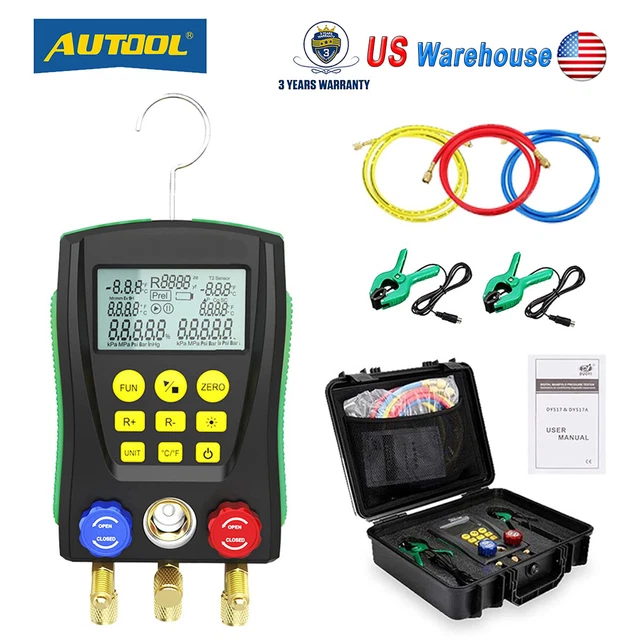 REFRIGERATION DIGITAL MANIFOLD Gauge HVAC Vacuum Pressure Temperature