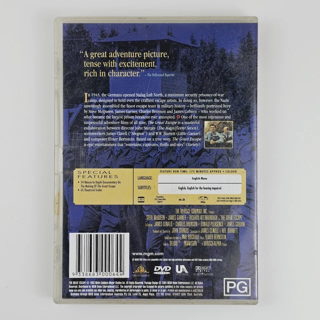 GREAT ESCAPE, THE (DVD, 1963) Steve McQueen Charles Bronson James