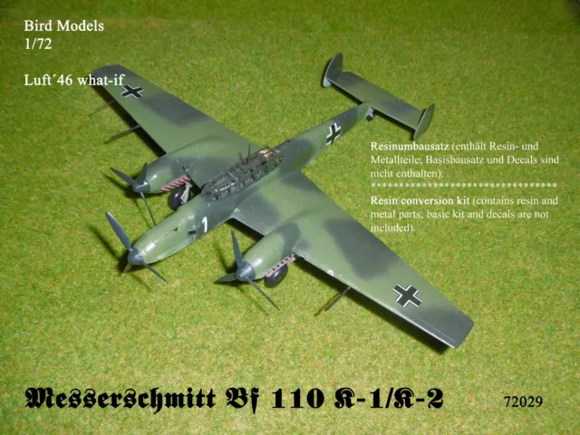 Messerschmitt Bf 110 K-1/K-2  (Bf 110/3m)  1/72 Bird Models Umbausatz/conversion