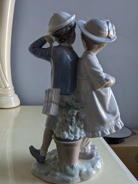 Large Vintage Spain Lladro Porcelain Figurine Puppy Love 1127 Glossy Mint 10" 6