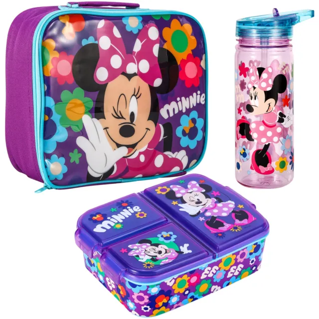 Minnie Mouse Kids Lunch Box Set – Lunch Bag, Lunch Box and 580ml Water Bottle