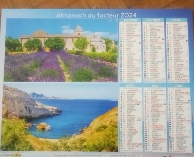 Calendrier de La Poste 2024, Almanach du facteur, Bretagne, Normandie