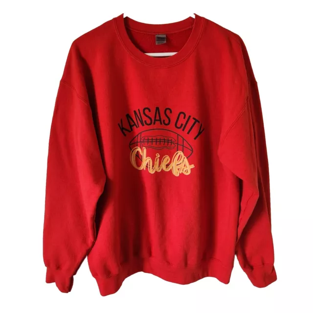 NFL KANSAS CITY Chiefs Adult Large Gildan Heavy Blend Sweatshirt Red ...