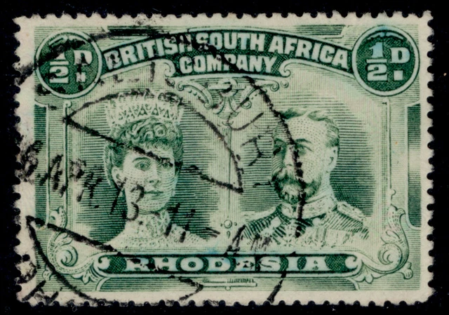 RHODESIA GV SG167, ½d blue-green, FINE USED. Cat £13. PERF 15