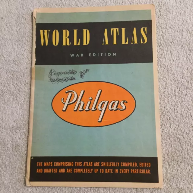 PHILGAS World Atlas-War Edition 1944. Collectible.