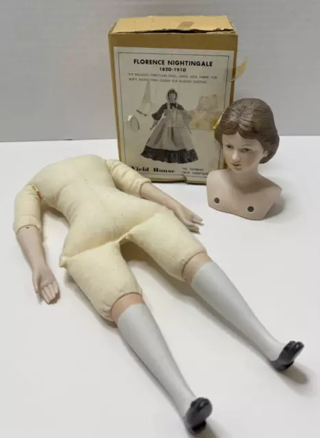 YIELD HOUSE Bisque Porcelain "Florence Nightingale" Doll Kit-Partially Done