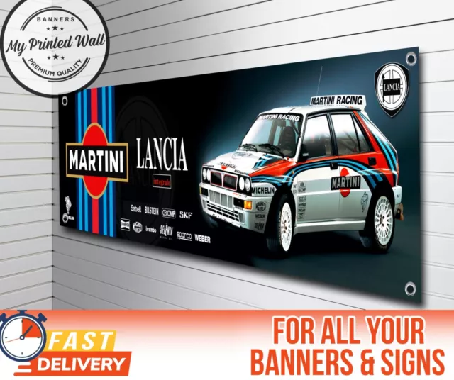 Lancia Delta Integrale Rally car  Garage workshop Banner Large