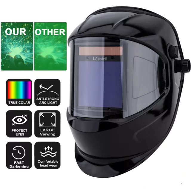 Auto Darkening Welding Helmet Large View True Color Welder Mask with Side View 3