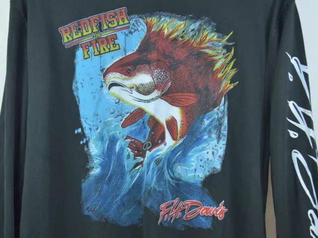 FH DAVIS SPORT Fishing Black Men's Duo Tec Long Sleeve T-Shirt