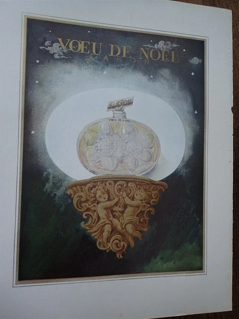 CARON parfum VOEU DE NOEL publicité papier FRANCE ILLUSTRATION NOEL 1948