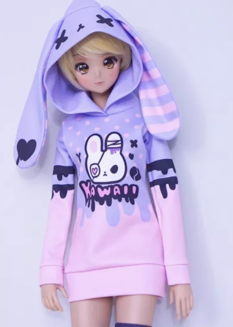 Smart Doll KAWAII Tokyo Bunny Ears Pastel Gothic 1/3 BJD Hoodie Top Sweater. Smart Doll KAWAII Tokyo Bunny Ears Pastel Gothic 1/3 BJD Hoodie Top Sweater.
