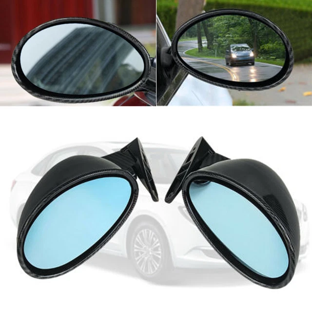 F1 Style Racing Car Side Wing Rear View Mirrors Carbon Fiber Look Plane Mirror