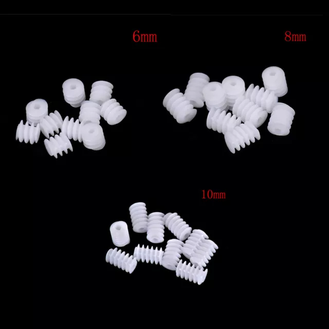 10 pz 6 x 8 mm apertura 2 mm ingranaggio verme in plastica per accessori giocattolo fai da te-TM