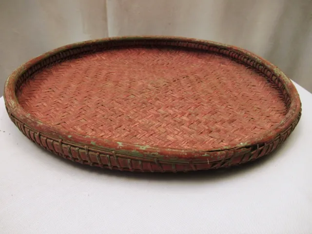 Antique Burmese Basketry Sieve For Rice And Sesame for Kitchen Burma painted " 2