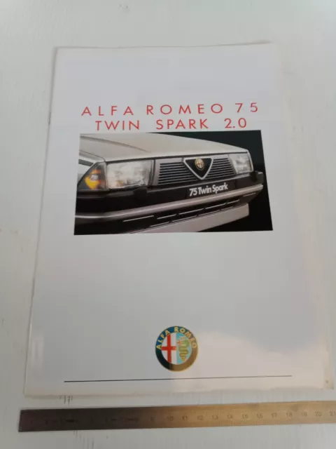 brochure depliant originale 1988 Alfa Romeo 75 2.0 T.Spark Twin Spark 1 serie