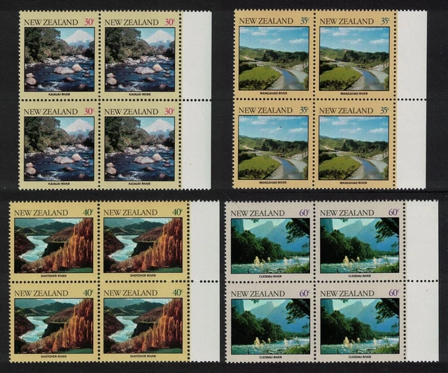 NEW ZEALAND RIVER Scenes 4v Blocks of 4 1981 MNH SG#1243-1246 $6.05 ...