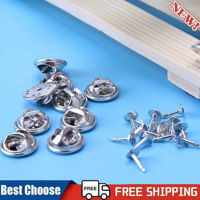 Juego de 100 Broches Botones Plata Metal Mariposa Estilo Hebilla Hágalo usted mismo Accesorio para Regalo