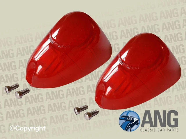 thumbnail image 2 of Lucas L627 Rear Red & Amber Indicator Lens Set - For Jaguar XK150, Mk2, Mk9 - NOS 2 of 6
