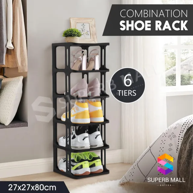 Shoe Storage Rack Organiser 6 Tier Sneaker Holder Display Shelf Stand Cabinet