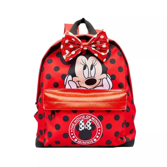 Minnie Mouse Childrens Roxy Backpack School RedBag Girls Rucksack Kids Disney