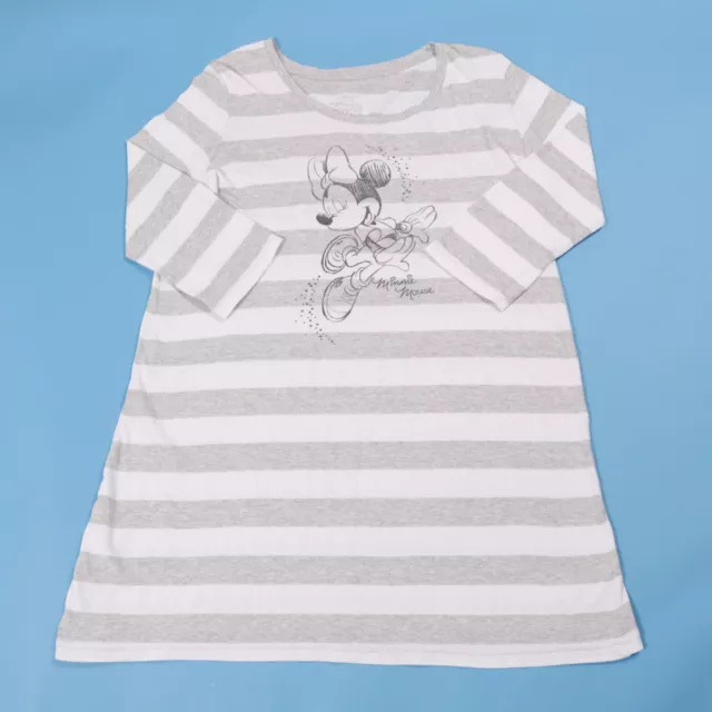 Disney Minnie Mouse Vestido de Rayas Talla 12 Top de Manga Larga a Rayas Vintage