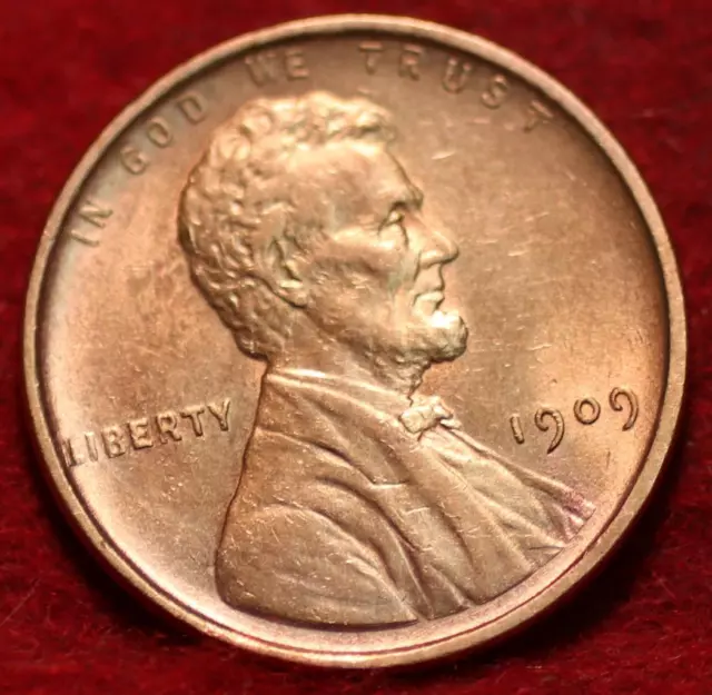 Uncirculated Red 1909 VDB Philadelphia Mint Copper Lincoln Wheat Cent