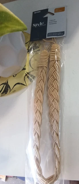 NEW New in Package  Style Selections Gold Curtain Holdbacks Tie Backs