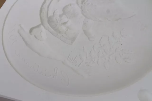 Ceramic Slip Mold 2 Piece 1976 Christmas XMas Dish Plate Decoration Byron Cast 3
