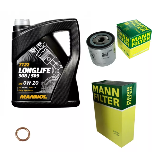 MANN Inspektionspaket 5 L MANNOL Longlife 508/509 0W-20 für VW Skoda Polo AW1