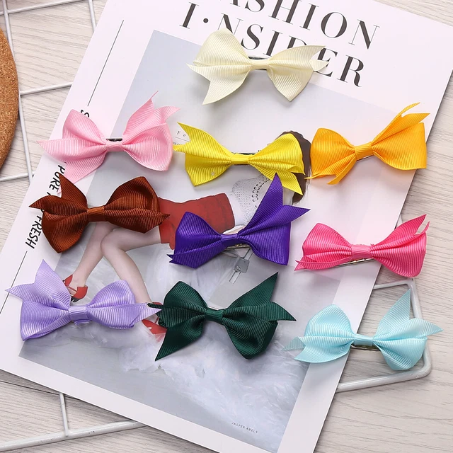 Mädchen Band Bogen Clips/Stopfen Bow Knot Haar Haarspangen Zubehör Schule Neu