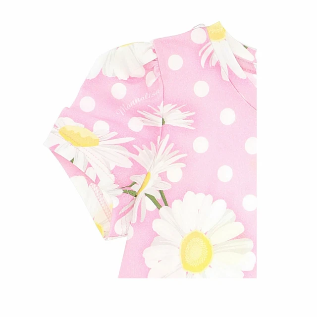 MONNALISA Abito rosa bambina margherite pois jersey vita bassa 10 anni 3