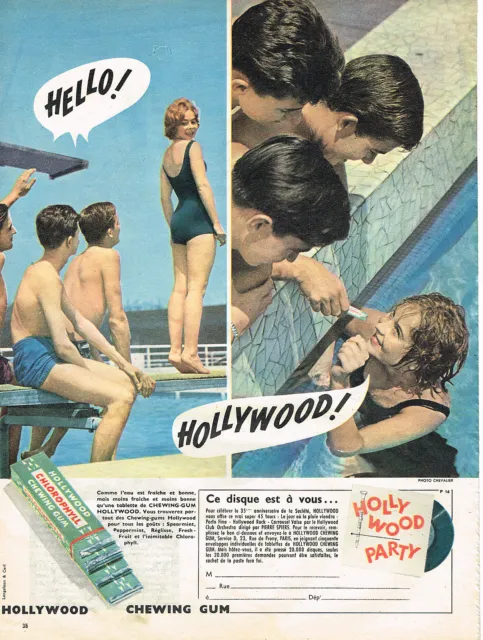 PUBLICITE ADVERTISING 0314   1959   HOLLYWOOD   chewing- gum  PARTY