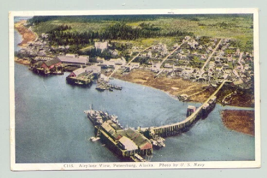 Petersburg, Alaska AK ~ Airplane View  1949 *