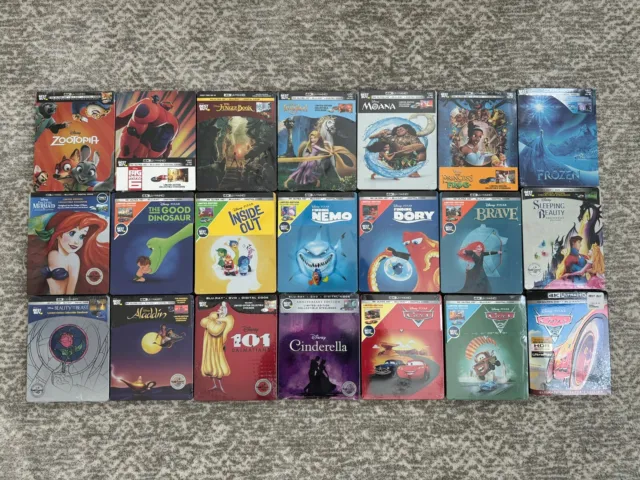 LOT Disney Pixar Blu-Ray Bleu - 25 DVD - Minions Aladdin Coco Trolls  congelés +