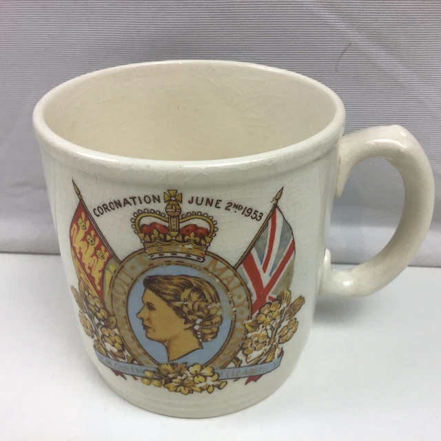 QUEEN ELIZABETH II Silver Jubilee Mug British Pottery Manufacturers