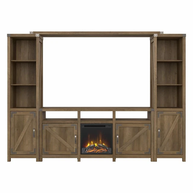 Bush Furniture Cottage Grove 65W Farmhouse Entertainment Center with...