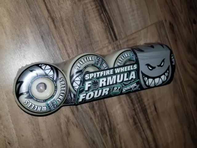 Spitfire Skateboard Wheels 58mm Formula 4 Full Radial 97a duro 4 set Natural