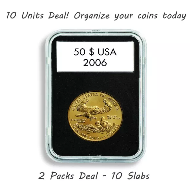 10 Lighthouse Coin Slabs Holders Capsule Quickslab 24mm US Quarter Free US Post