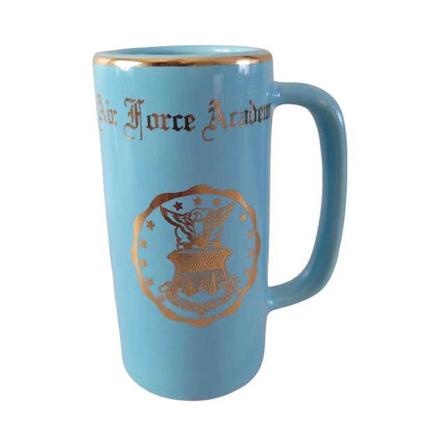 VINTAGE AIR FORCE Academy WC Bunting 7 oz Coffee Mug Light Blue and