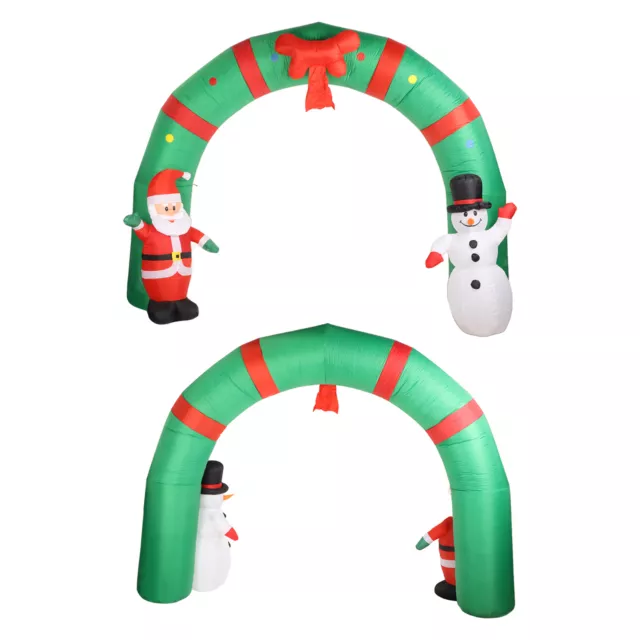 (Enchufe del Reino Unido 100-240V) 8,2 pies inflable de Navidad Santa Claus y muñeco de nieve Archway