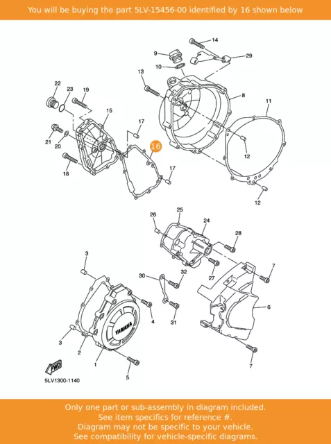 YAMAHA Gasket, Oil Pump Cover 1, 5LV-15456-00 OEM FZS1000FAZER