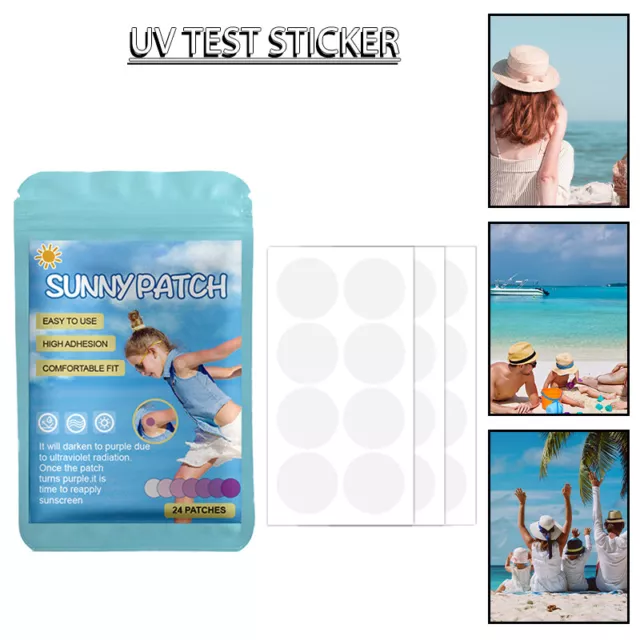 24Patches Sunny Patch UV Detecting for Kids and Adults Natural Waterproof '