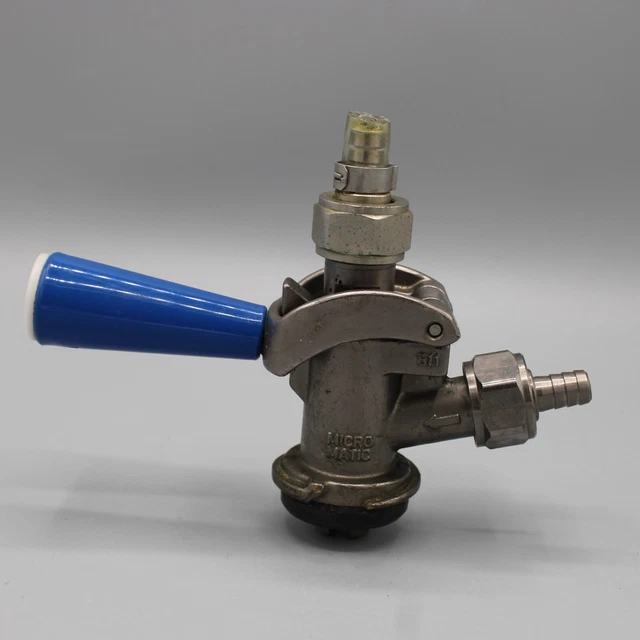 Micro Matic Keg System Beer Coupler Tap Draft Blue Handle B11 1097